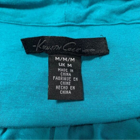 Kenneth Cole Turquoise Sleeveless Drape Neck Knit Dress Sz M - Picture 3 of 5